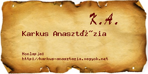 Karkus Anasztázia névjegykártya
